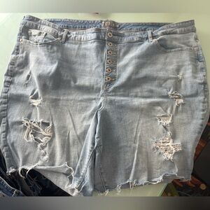 Torrid Light Blue Distressed Denim Shorts size 30